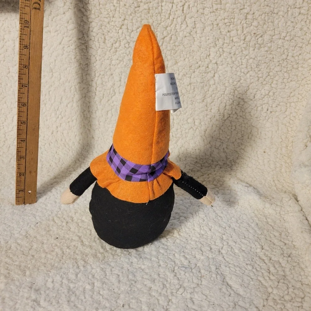 Gnome‎ Decor Halloween Witches Hat & Black Cat Gnome 10-1/2